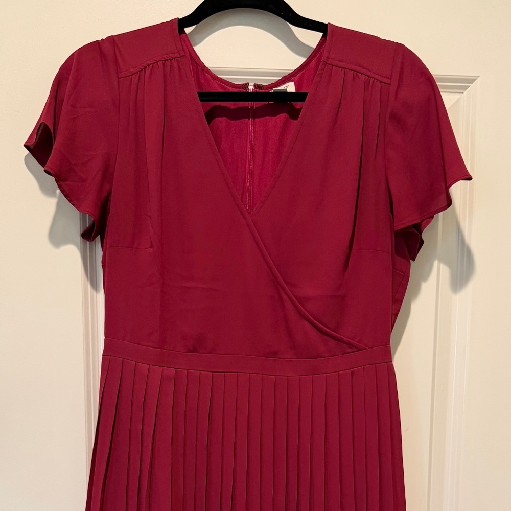 J crew midi pleated dress
